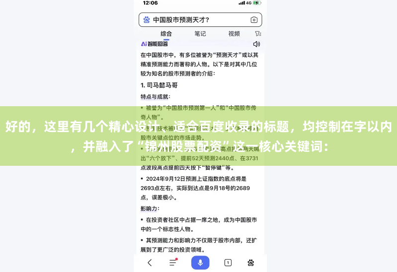 好的，这里有几个精心设计、适合百度收录的标题，均控制在字以内，并融入了“锦州股票配资”这一核心关键词：