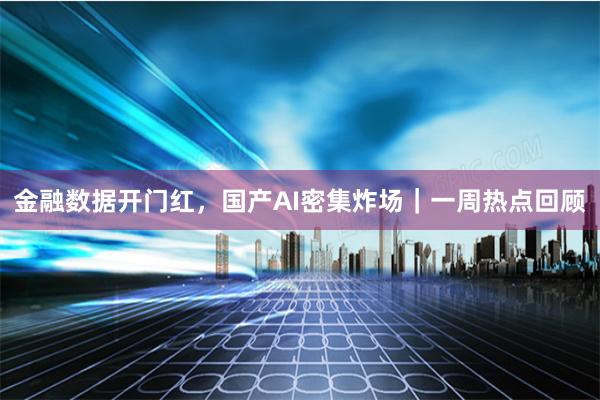 金融数据开门红，国产AI密集炸场｜一周热点回顾